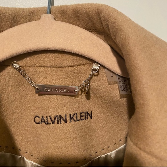 Calvin Klein Tan Wool Blend Coat - Picture 7 of 7